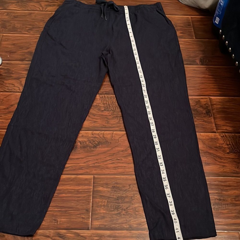 Pendleton Blue Linen Blend Pull-On Drawstring Pan… - image 9